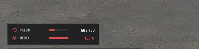 En la pelea, la intoxicación sale junto a tu salud; al 100 %, en rojo