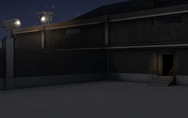 El patio de noche, con la luz buena