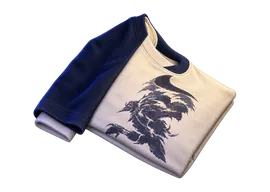 Camiseta azul estampada