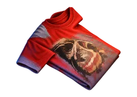 Camiseta roja estampada