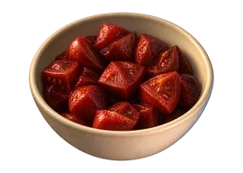 Cuenco de tomates troceados