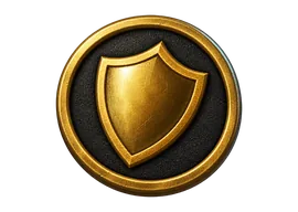 Emblema bordado en oro