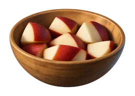 Cuenco de manzanas troceadas