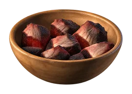 Cuenco de carne de ave troceada